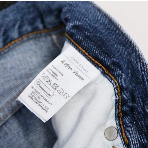 & Other Stories High Waist Distressed Slim Fit Denim Jean Mid Blue Size 28 $119 - Picture 11 of 15